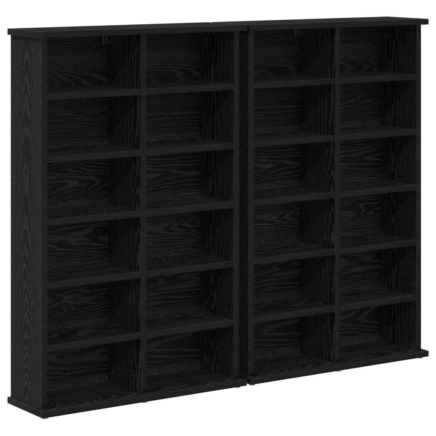 vidaXL Ντουλάπα CD 2 τμχ. Μαύρη Δρυς 60 x 17 x 92 εκ.