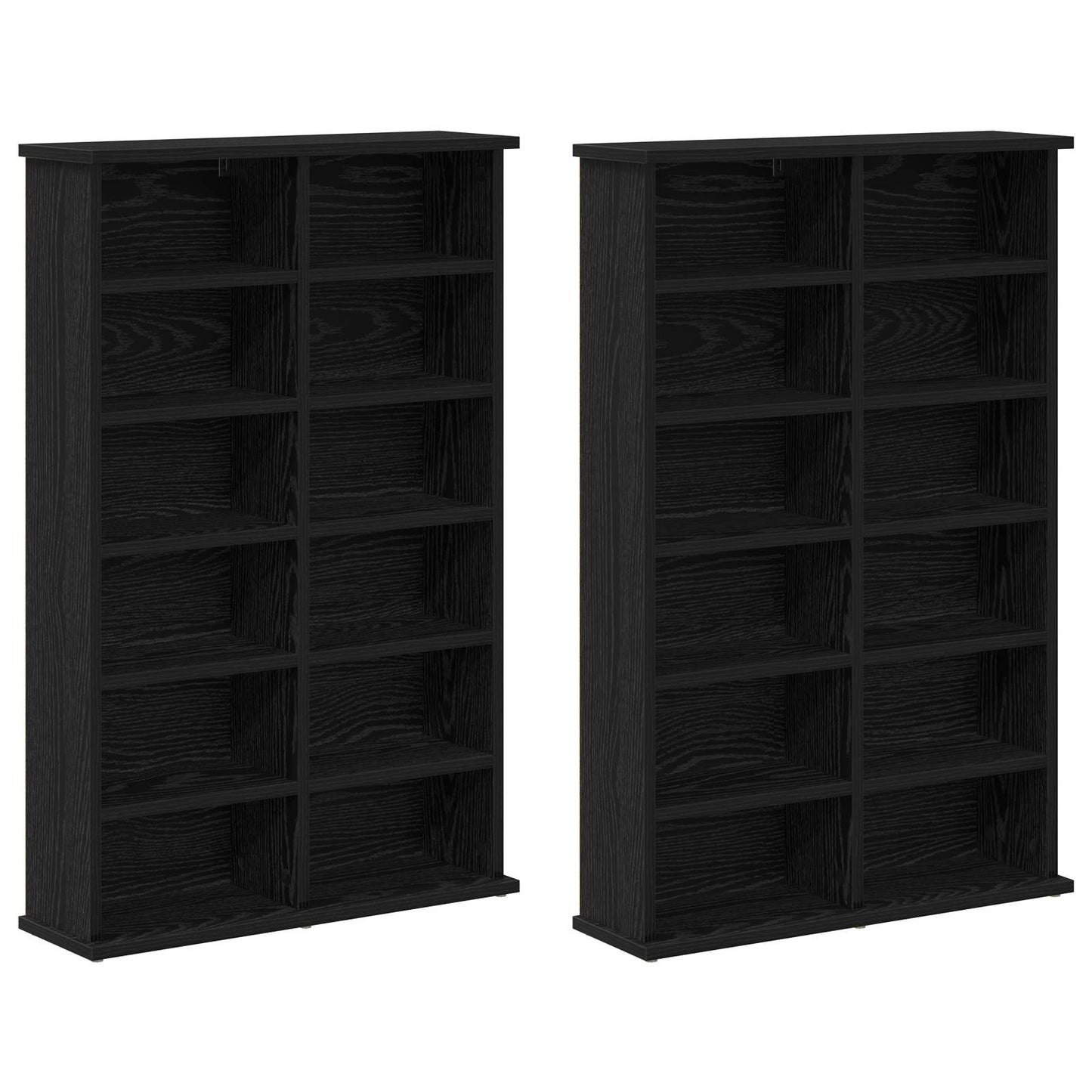 vidaXL Ντουλάπα CD 2 τμχ. Μαύρη Δρυς 60 x 17 x 92 εκ.