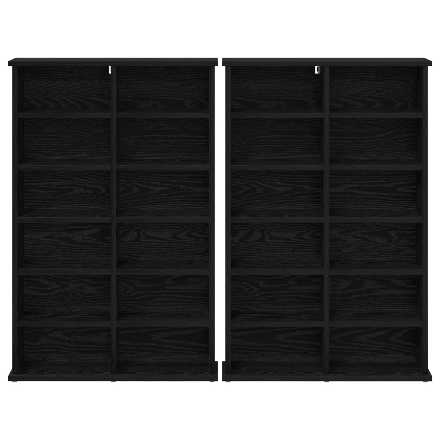 vidaXL Ντουλάπα CD 2 τμχ. Μαύρη Δρυς 60 x 17 x 92 εκ.
