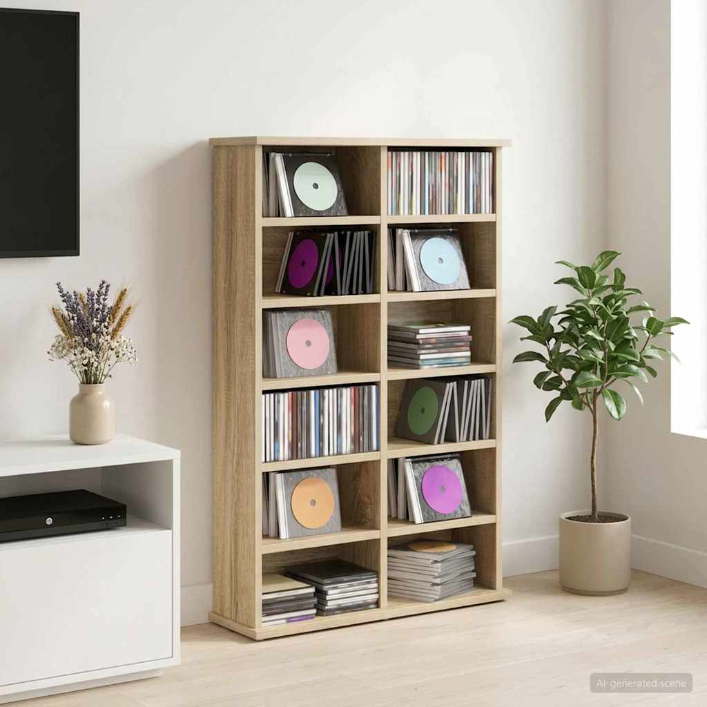 vidaXL Ντουλάπα CD Sonoma Δρυς 60 x 17 x 92 εκ. Επεξεργασμένο Ξύλο