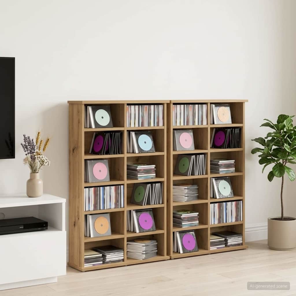 vidaXL Ντουλάπα CD 2 τμχ. Artisan Δρυς 60 x 17 x 92 εκ.