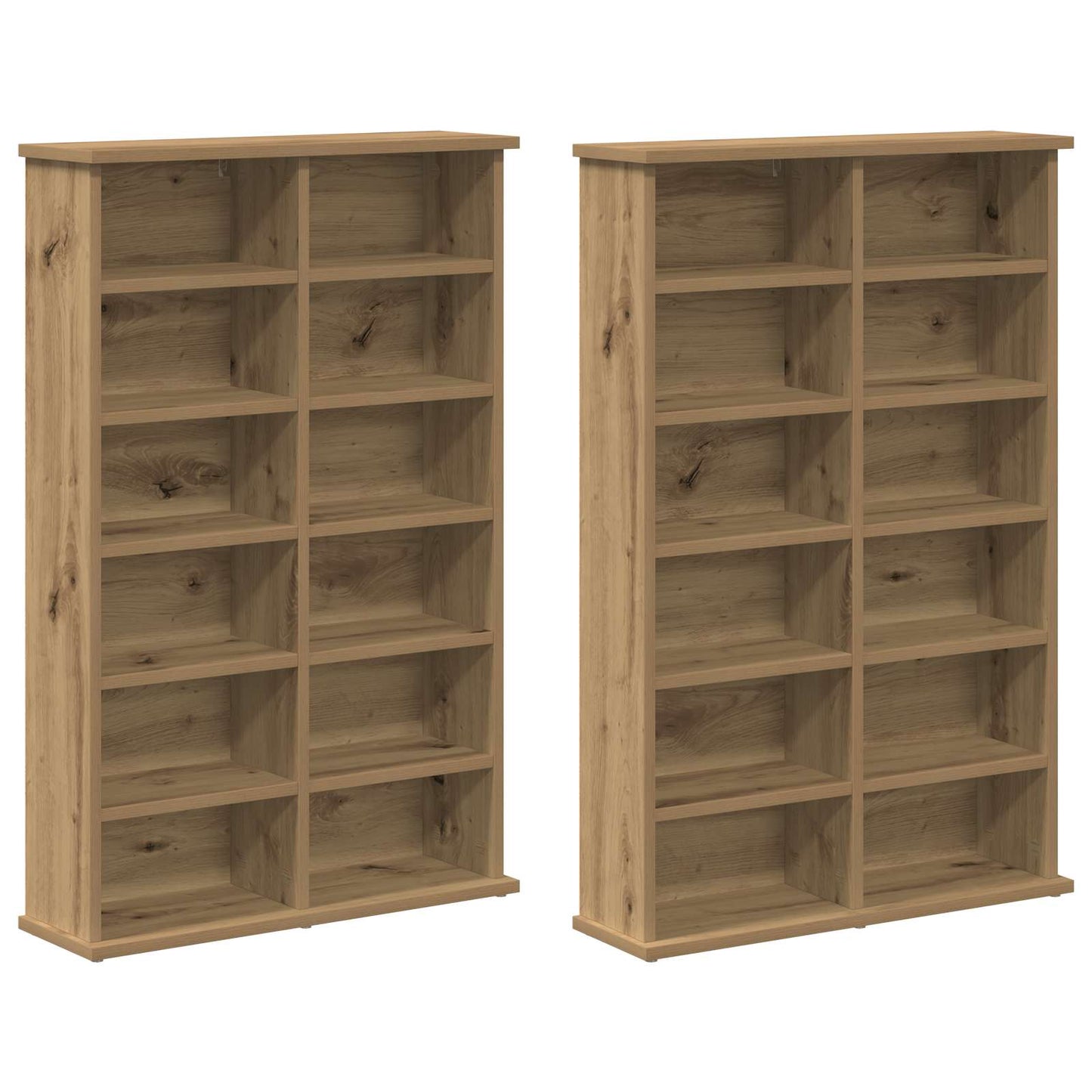 vidaXL Ντουλάπα CD 2 τμχ. Artisan Δρυς 60 x 17 x 92 εκ.