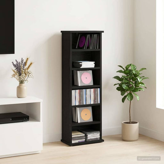 vidaXL Ντουλάπα CD Μαύρη Δρυς 60 x 17 x 92 εκ. Επεξεργασμένο Ξύλο