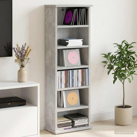 vidaXL Ντουλάπα CD Γκρι Σκυροδέματος 60 x 17 x 92 εκ.