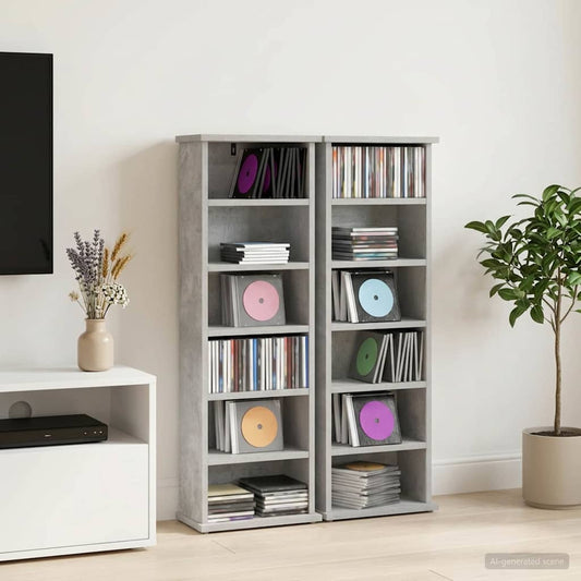 vidaXL Ντουλάπα CD 2 τμχ. Γκρι Σκυροδέματος 60 x 17 x 92 εκ.