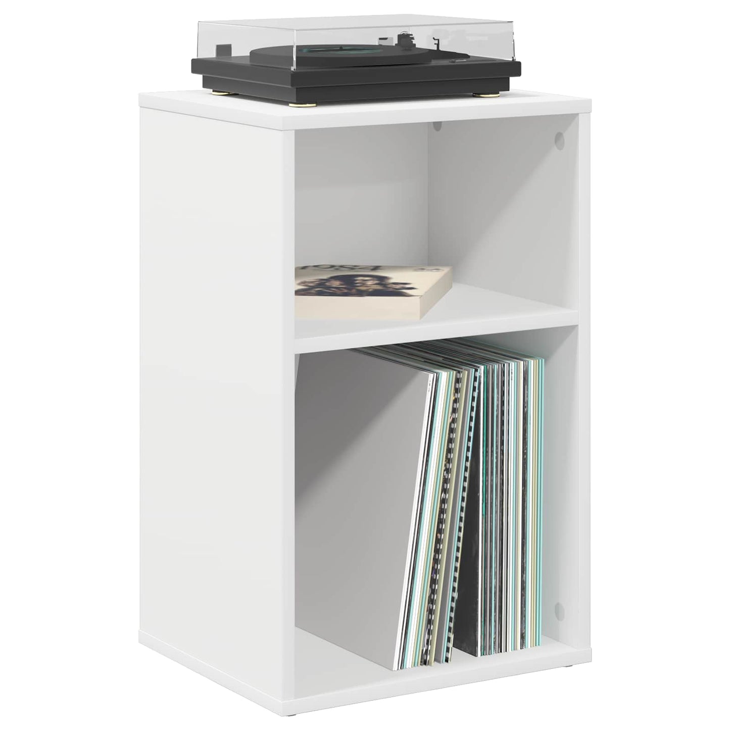 vidaXL Ντουλάπι δίσκων βινυλίου Λευκό 38 x 33 x 61 εκ