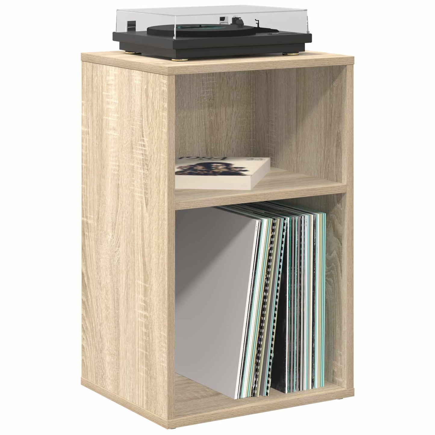 vidaXL Ντουλάπι δίσκων βινυλίου Sonoma Δρυς 38 x 33 x 61 εκ