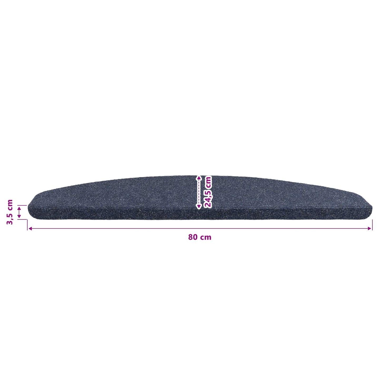 vidaXL Αυτοκόλλητα Ματ Σκαλοπατιών 15 τμχ. 80 x 28 x 3,5 εκ Μπλε
