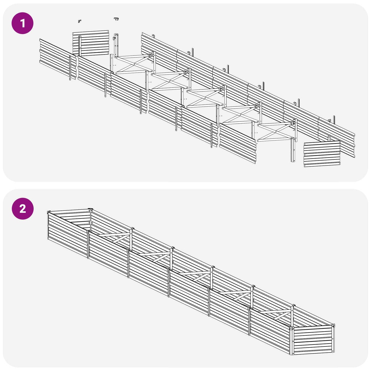 vidaXL Υψωμένο Κρεβάτι Κήπου Καφέ 600 x 40 x 24 εκ.