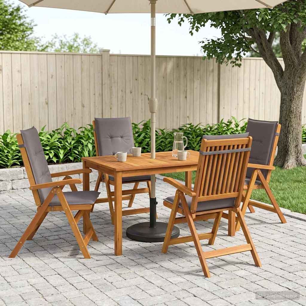 vidaXL 5-Piece Garden Dining Set Φυσικό Στερεό Ξύλο Ακακίας