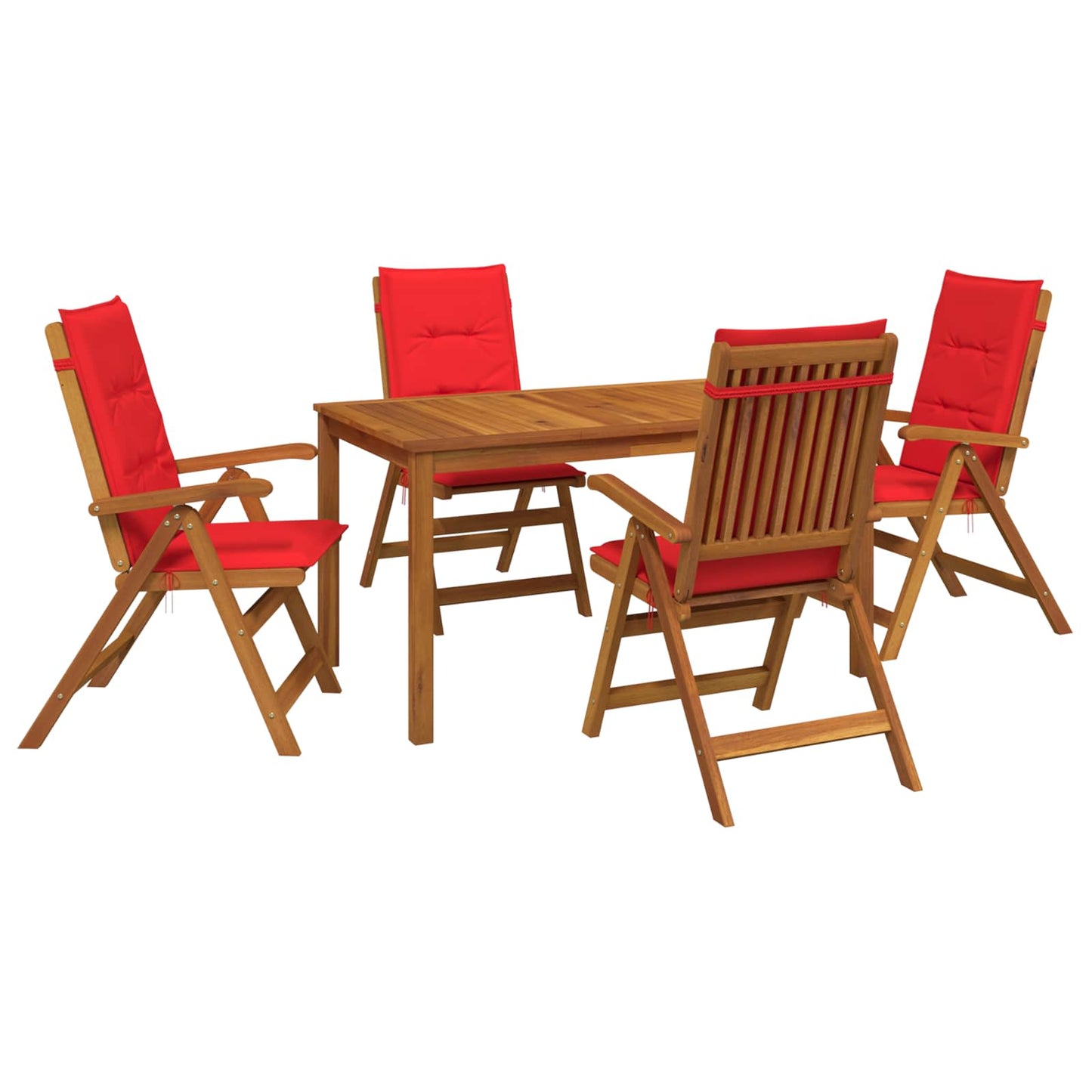vidaXL 5-Piece Garden Dining Set Φυσικό Στερεό Ξύλο Ακακίας