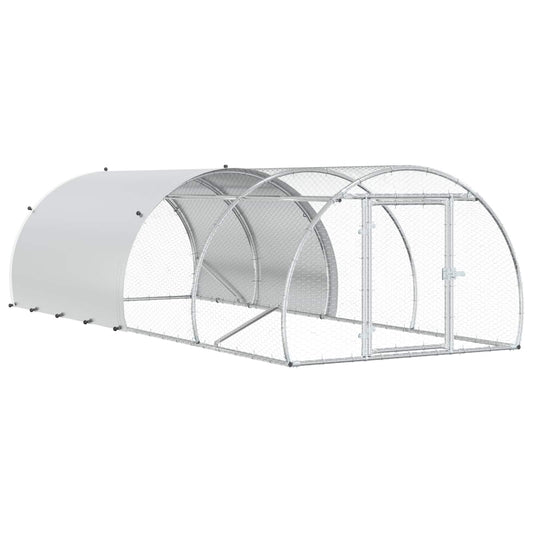 vidaXL Κοτέτσι Ασημί 400 x 150 x 100 εκ. Γαλβανισμένος Χάλυβας