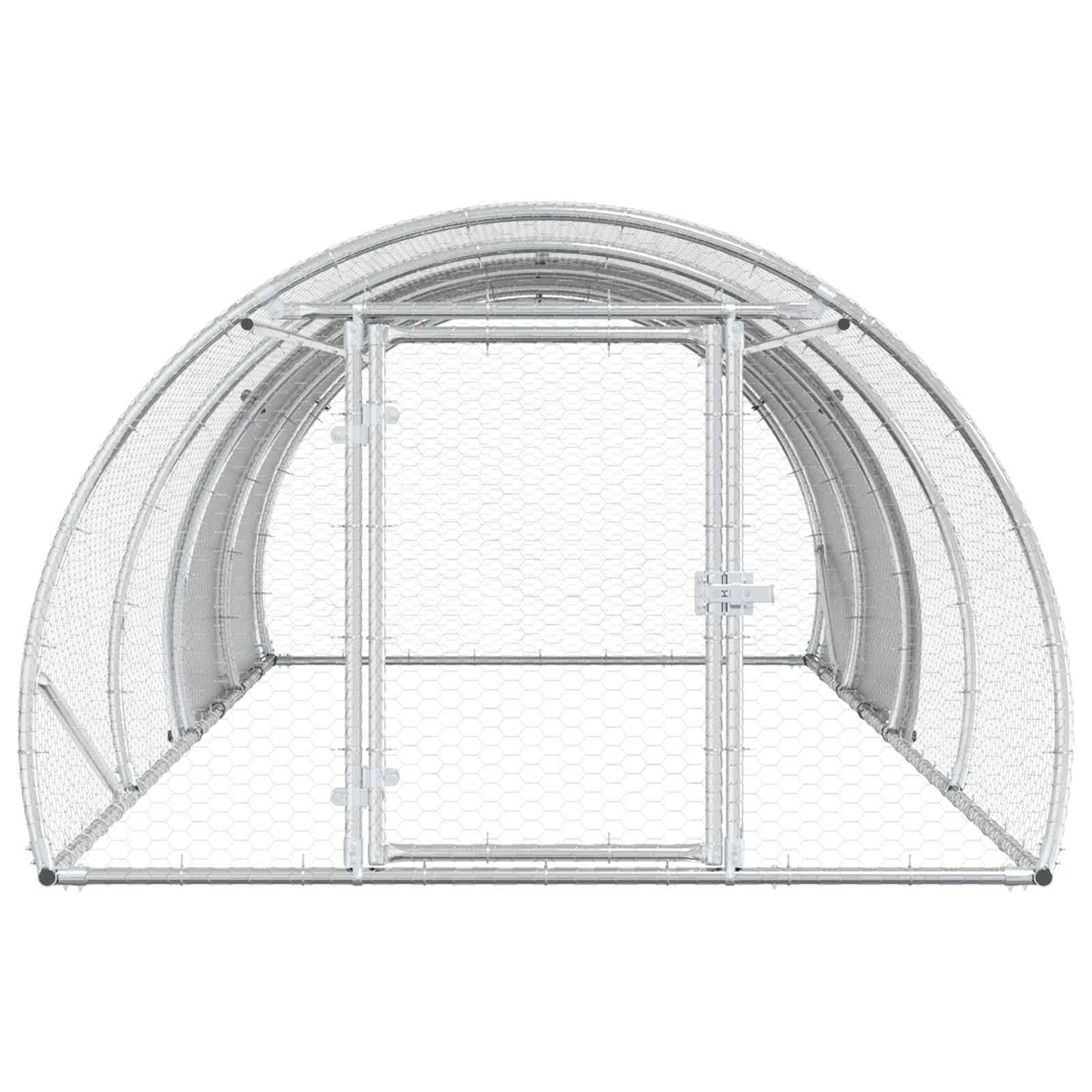 vidaXL Κοτέτσι Ασημί 400 x 150 x 100 εκ. Γαλβανισμένος Χάλυβας
