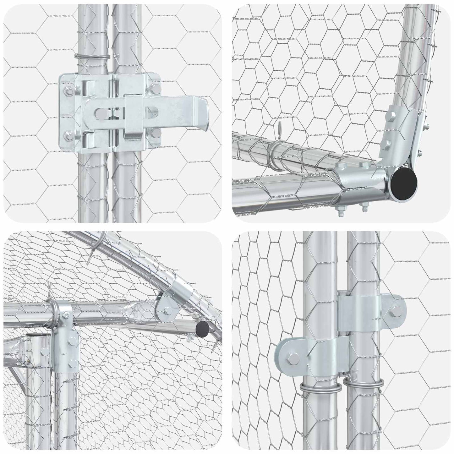 vidaXL Κοτέτσι Ασημί 600 x 150 x 100 εκ. Γαλβανισμένος Χάλυβας
