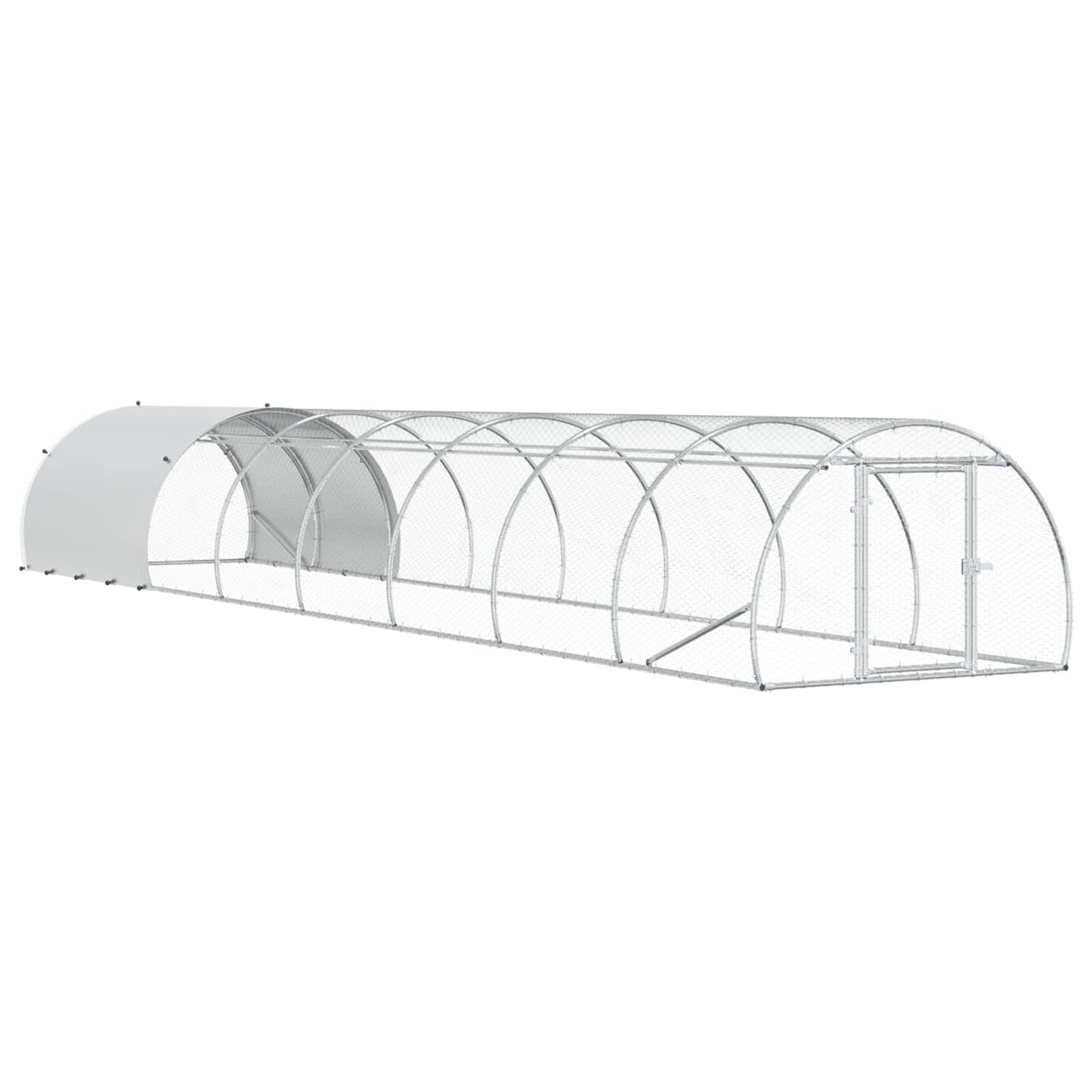 vidaXL Κοτέτσι Ασημί 800 x 150 x 100 εκ. Γαλβανισμένος Χάλυβας