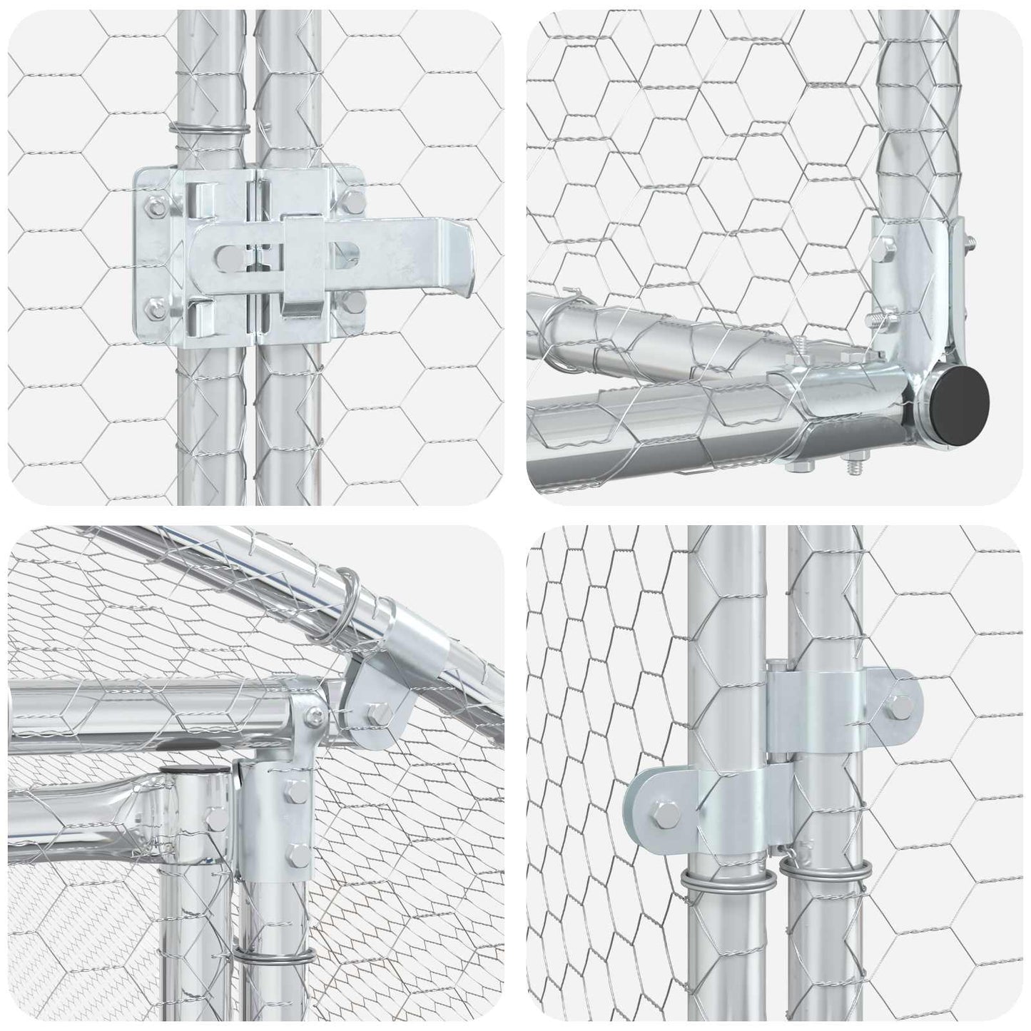 vidaXL Κοτέτσι Ασημί 400 x 200 x 200 εκ. Γαλβανισμένος Χάλυβας