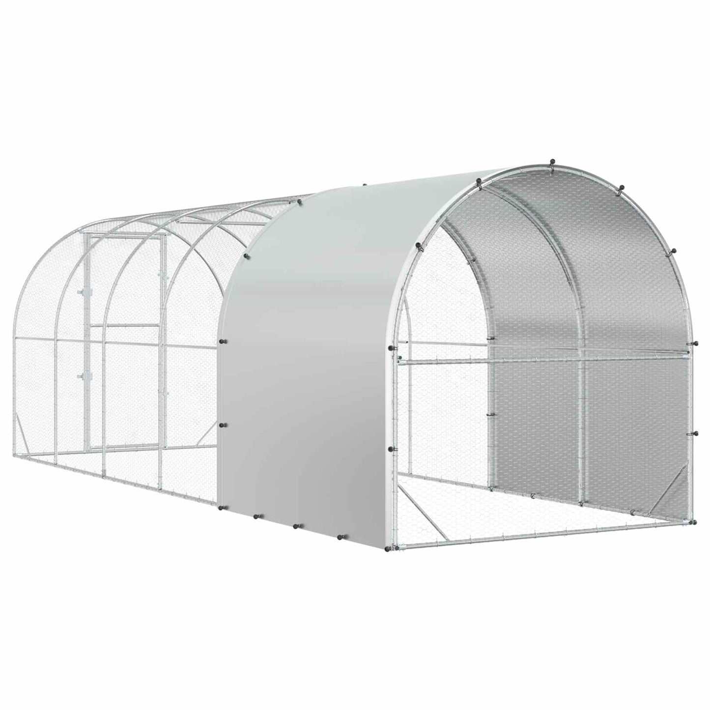 vidaXL Κοτέτσι Ασημί 600 x 200 x 200 εκ. Γαλβανισμένος Χάλυβας