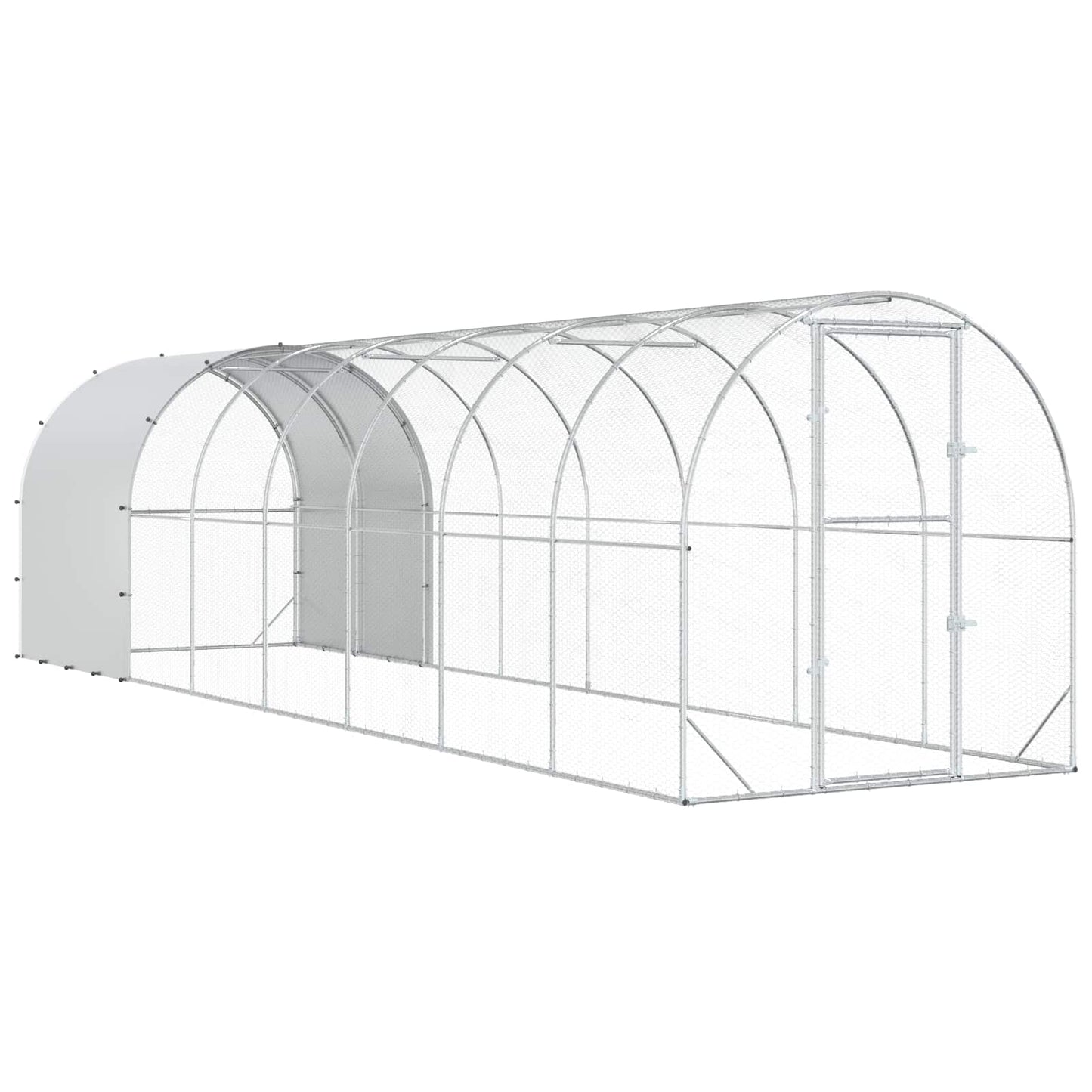 vidaXL Κοτέτσι Ασημί 800 x 200 x 200 εκ. Γαλβανισμένος Χάλυβας