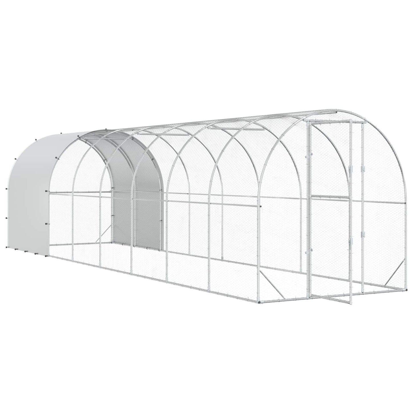 vidaXL Κοτέτσι Ασημί 800 x 200 x 200 εκ. Γαλβανισμένος Χάλυβας