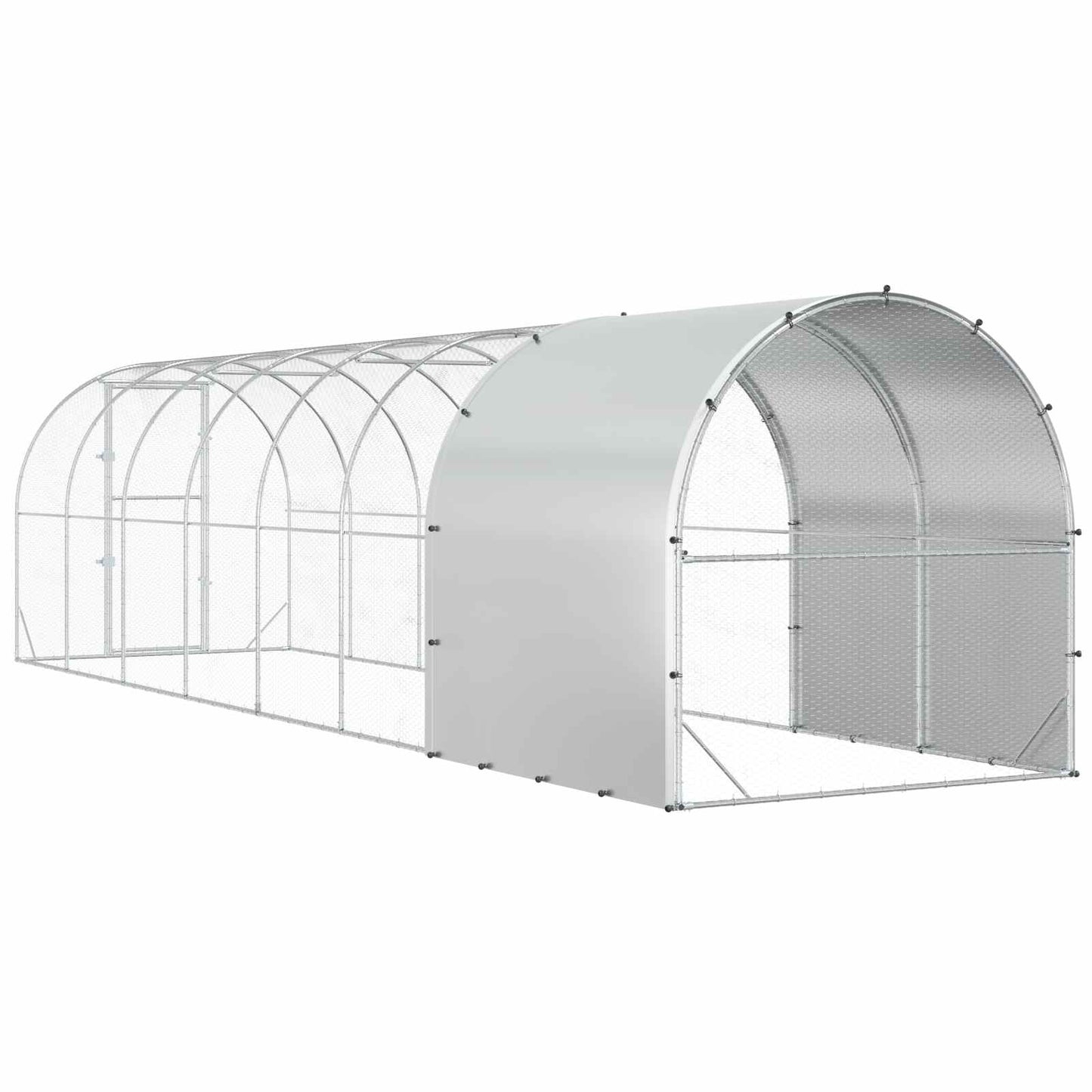 vidaXL Κοτέτσι Ασημί 800 x 200 x 200 εκ. Γαλβανισμένος Χάλυβας