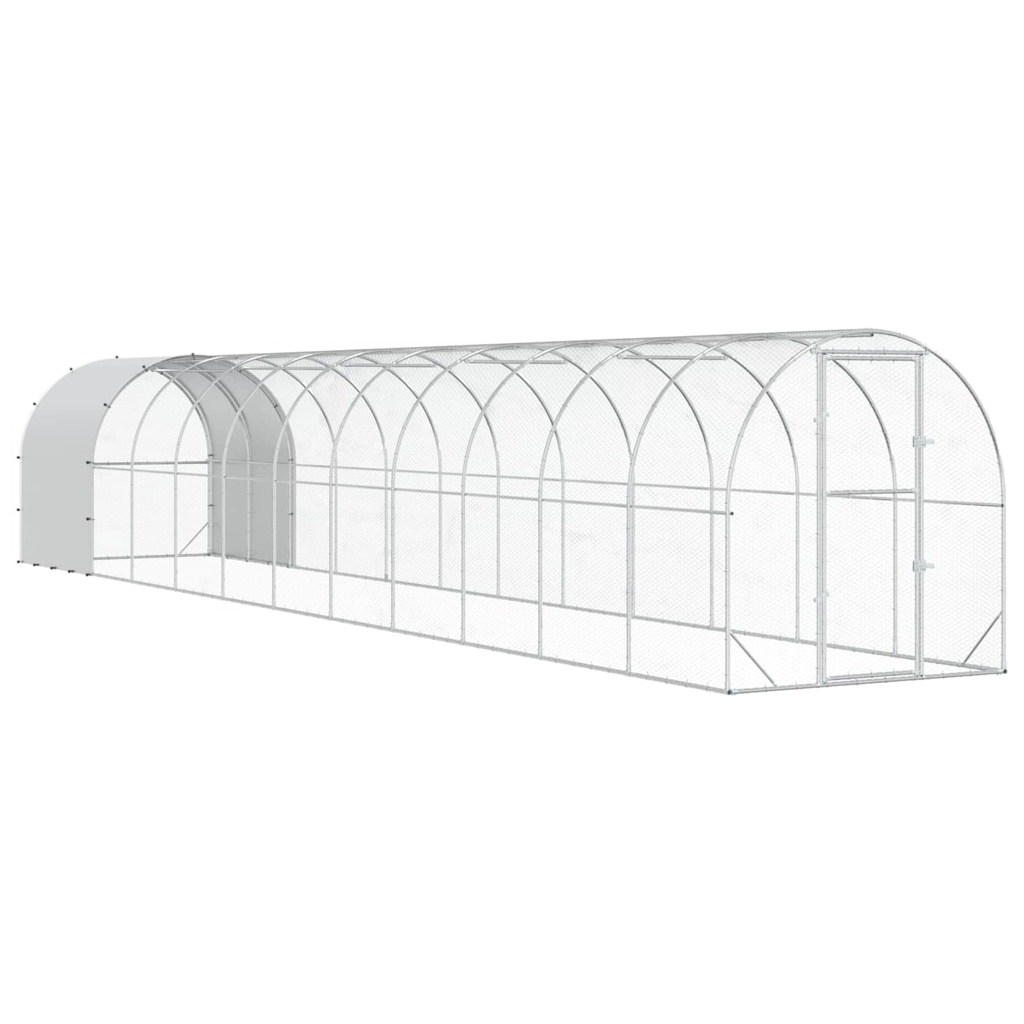 vidaXL Κοτέτσι Ασημί 1200 x 200 x 200 εκ. Γαλβανισμένος Χάλυβας