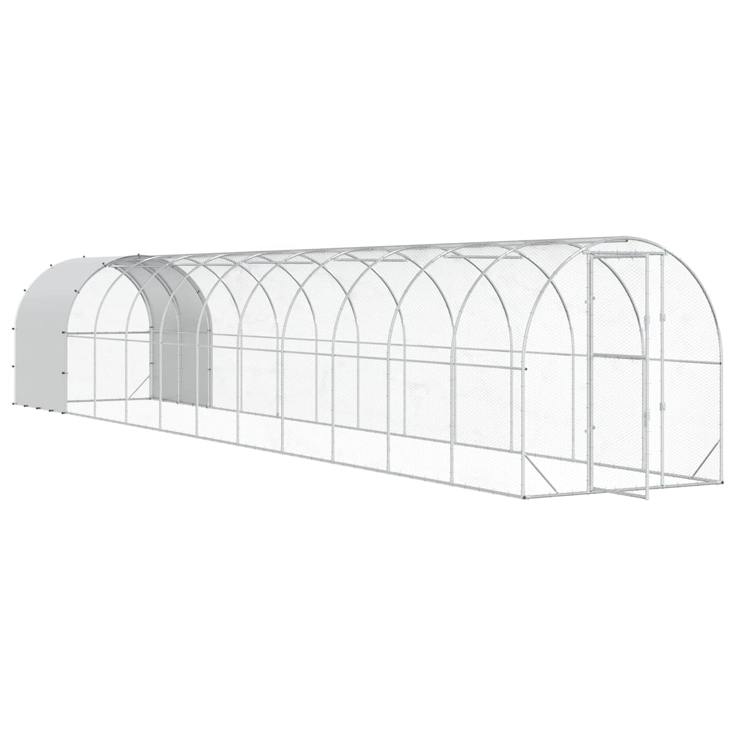 vidaXL Κοτέτσι Ασημί 1200 x 200 x 200 εκ. Γαλβανισμένος Χάλυβας