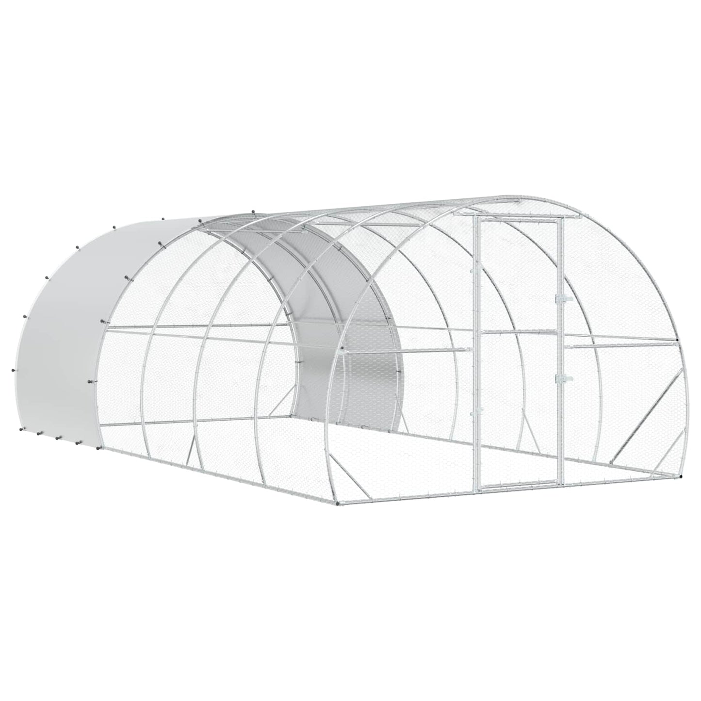 vidaXL Κοτέτσι Ασημί 600 x 300 x 200 cm Γαλβανισμένος Χάλυβας