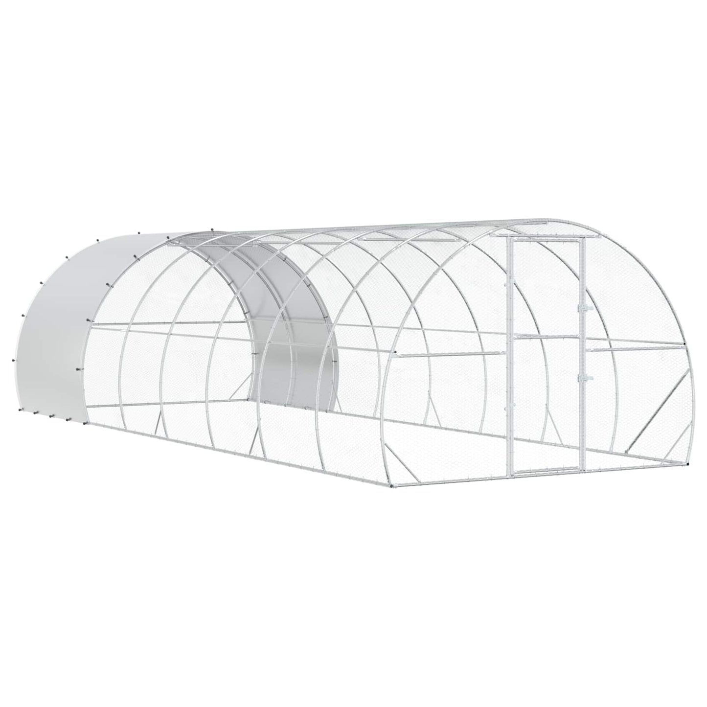 vidaXL Κοτέτσι Ασημί 800 x 300 x 200 εκ. Γαλβανισμένος Χάλυβας
