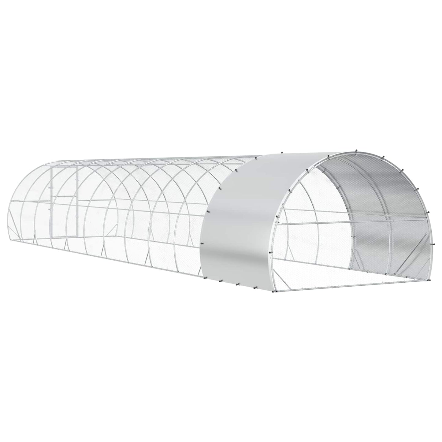 vidaXL Κοτέτσι Ασημί 1200 x 300 x 200 cm Γαλβανισμένος Χάλυβας