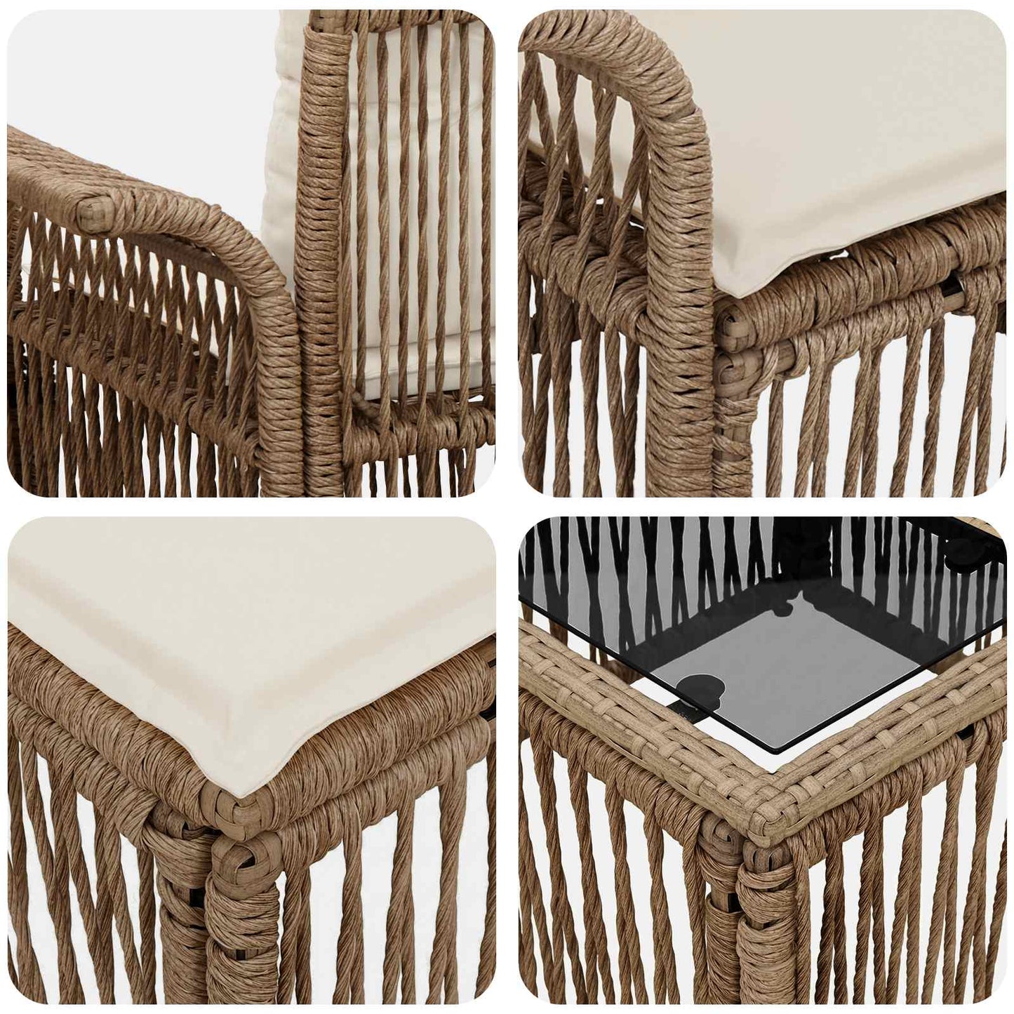 vidaXL Σετ Καναπέ Κήπου 14 pcs Μπεζ συνθετικό ρατάν