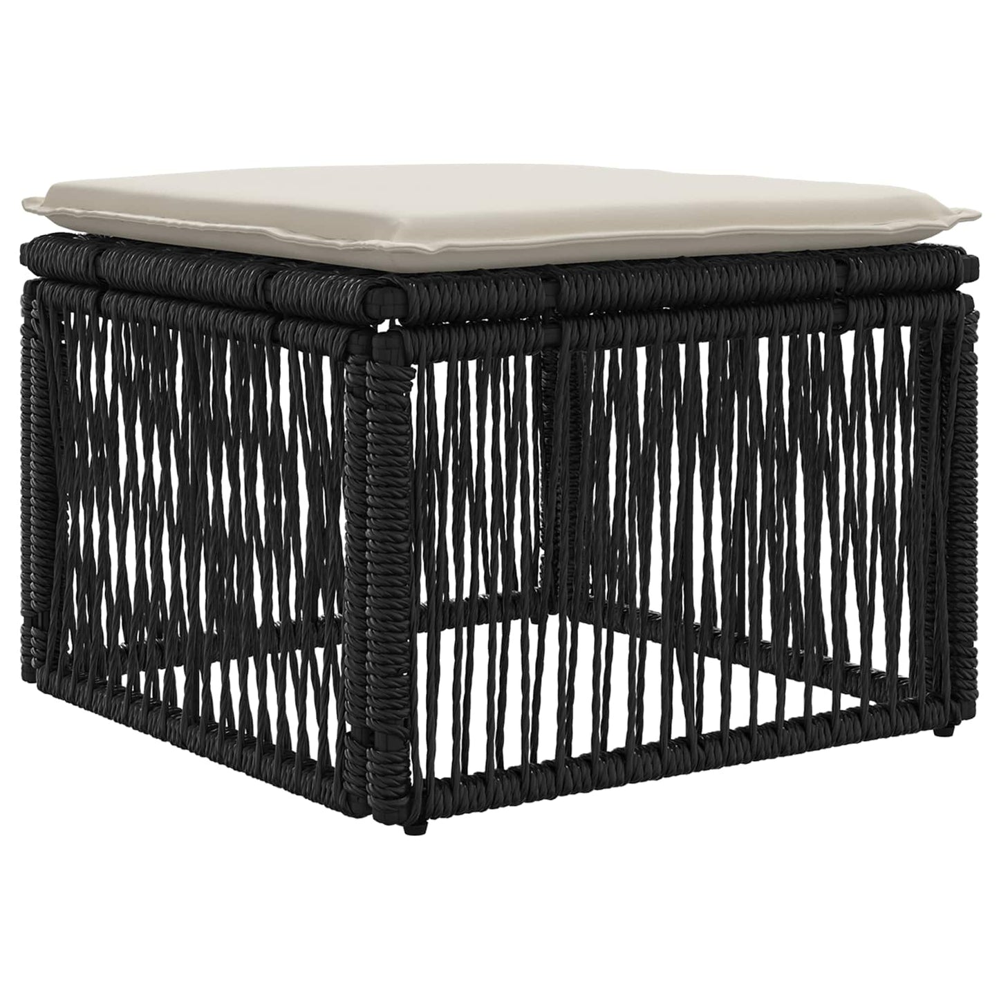 vidaXL Σετ Καναπέ Κήπου 9 pcs Μαύρο και Κρεμ Λευκό συνθετικό ρατάν