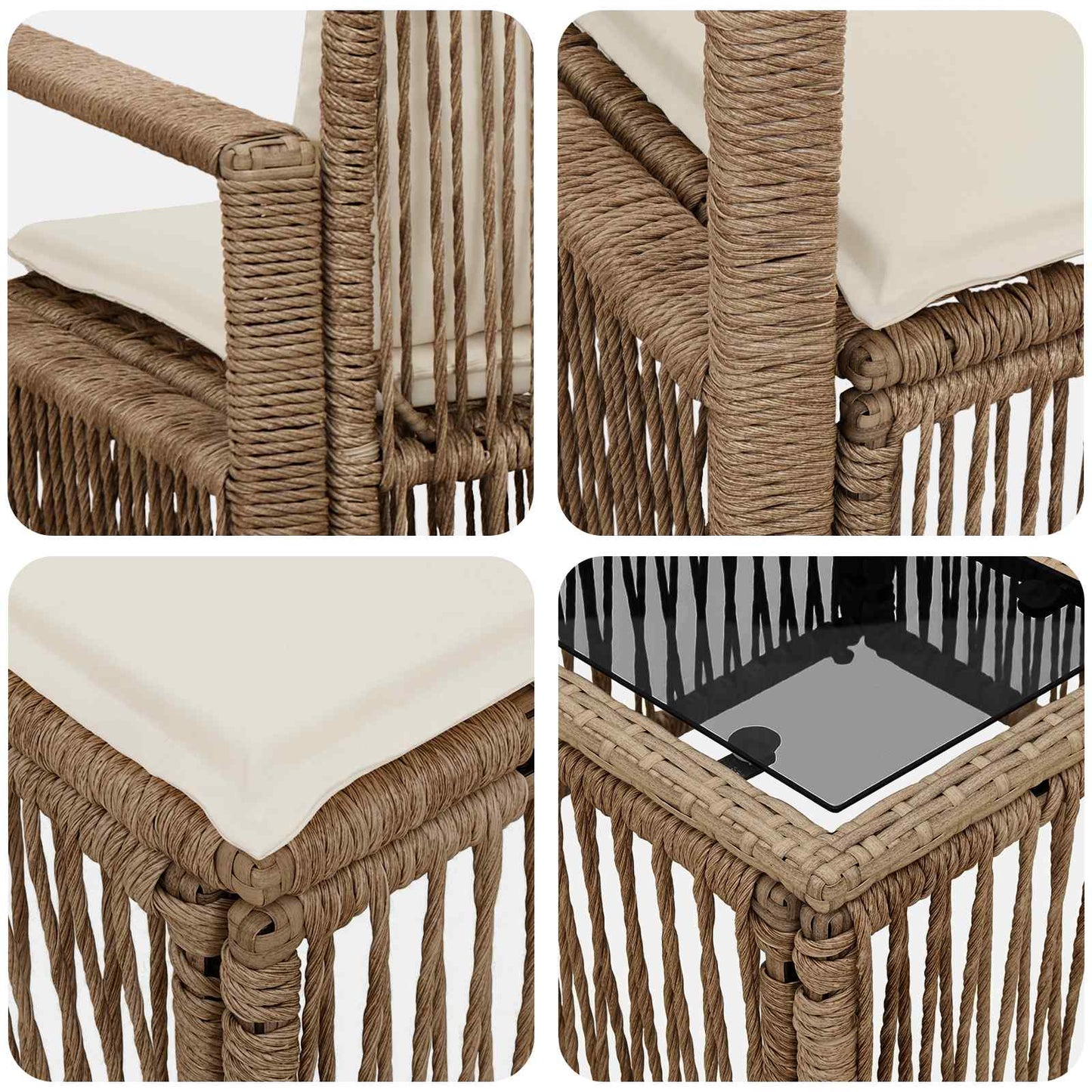 vidaXL Σετ Καναπέ Κήπου 10 pcs Μπεζ συνθετικό ρατάν