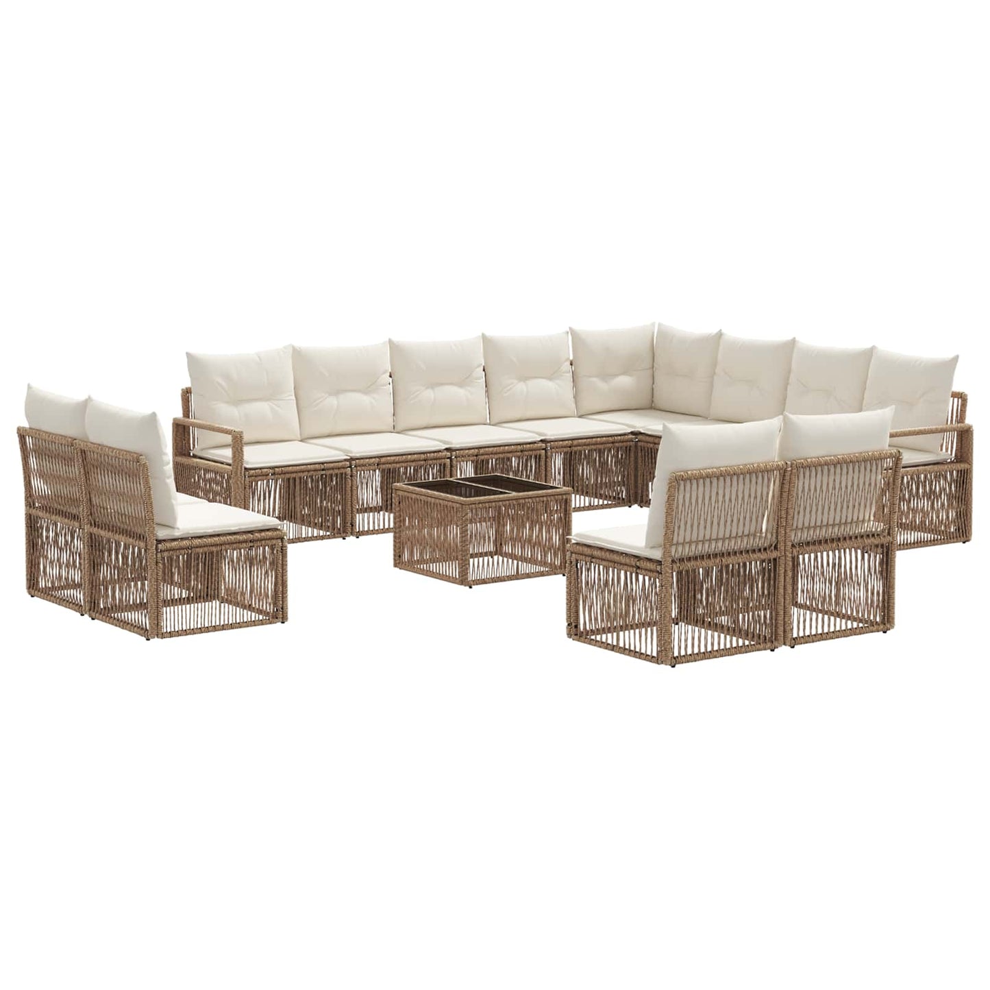 vidaXL Σετ Καναπέ Κήπου 13 pcs Μπεζ συνθετικό ρατάν