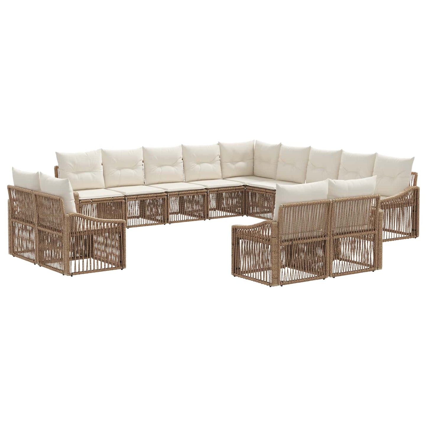 vidaXL Σετ Καναπέ Κήπου 13 pcs Μπεζ συνθετικό ρατάν