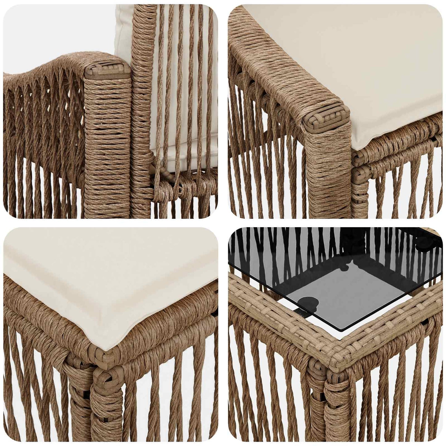 vidaXL Σετ Καναπέ Κήπου 14 pcs Μπεζ συνθετικό ρατάν