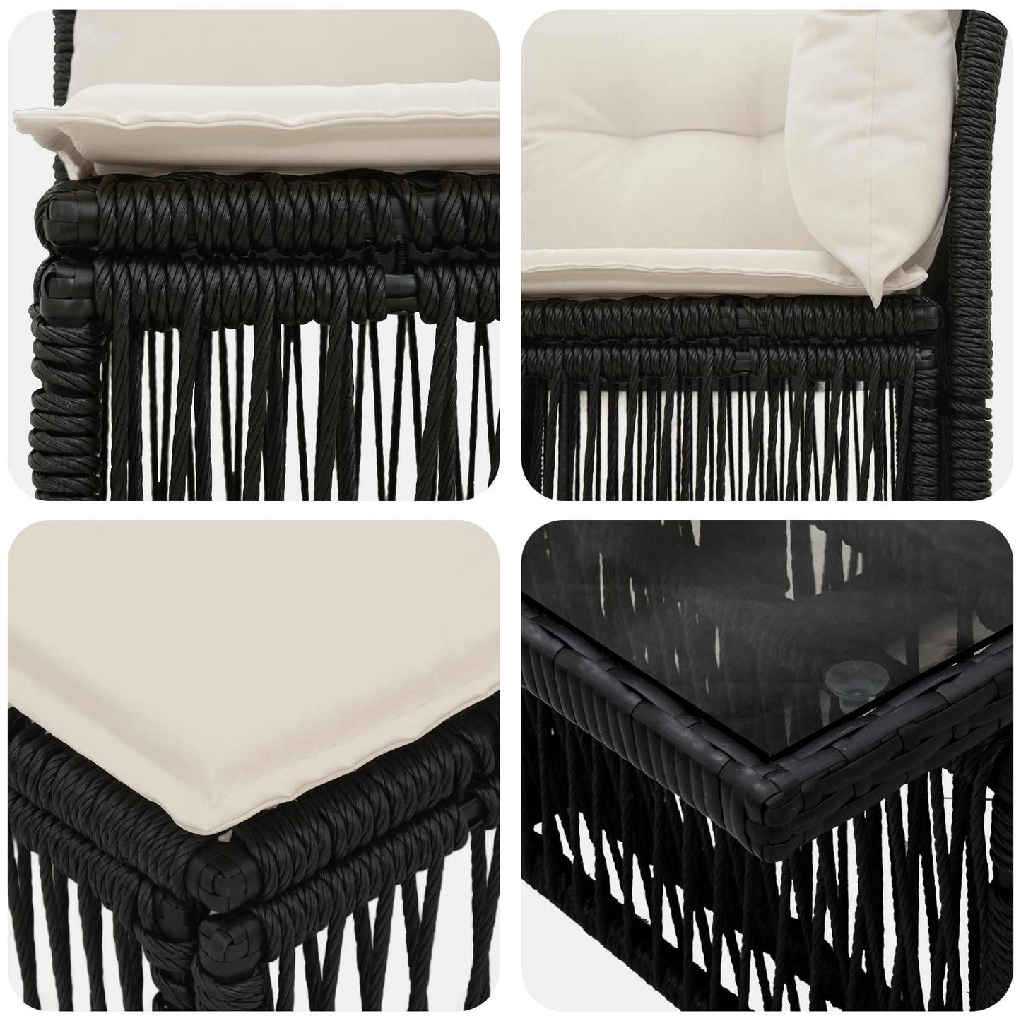 vidaXL Σετ Καναπέ Κήπου 10 τμχ. Μαύρο συνθετικό ρατάν