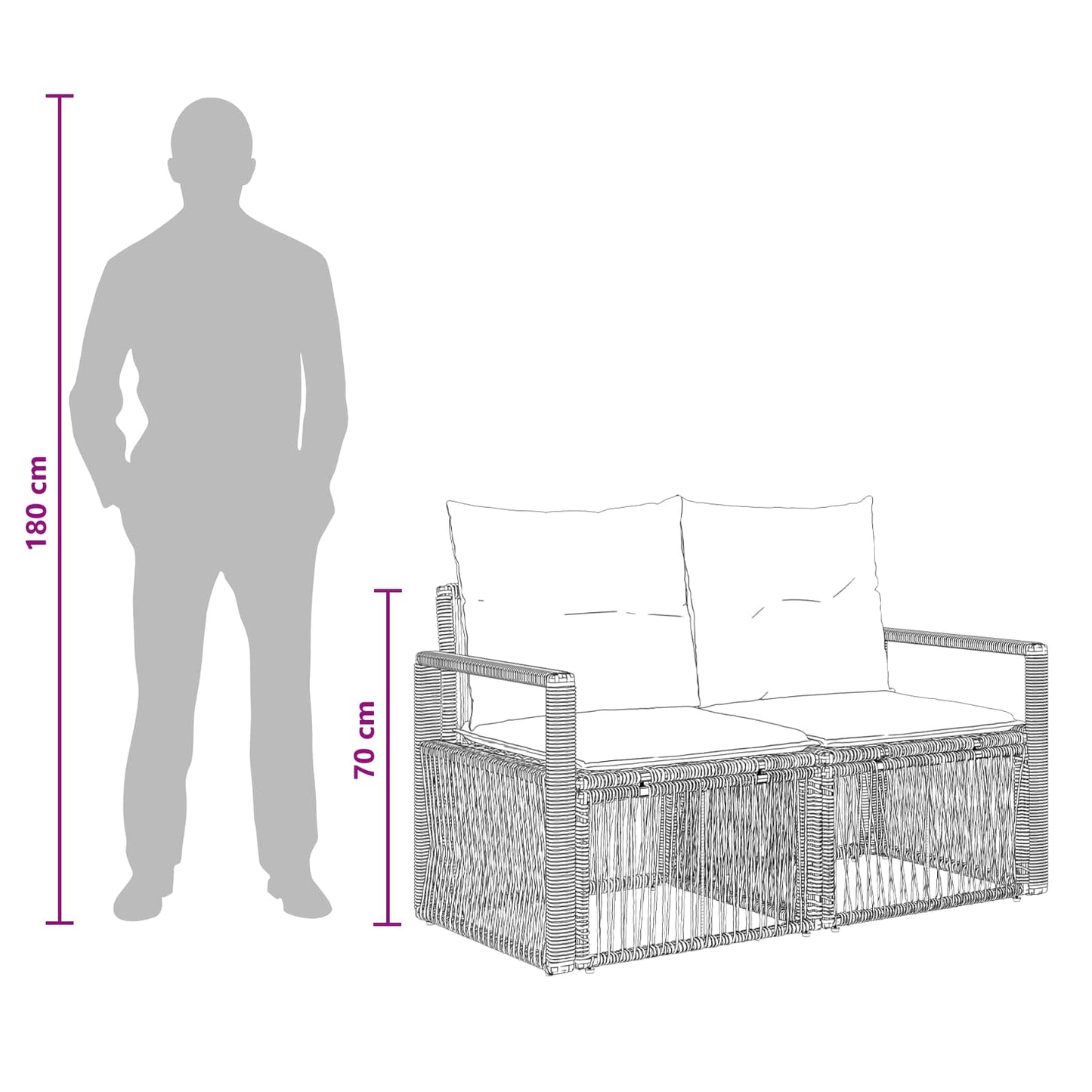 vidaXL Σετ Καναπέ Κήπου 13 τμχ. Γκρι και Σκούρο Γκρι συνθετικό ρατάν