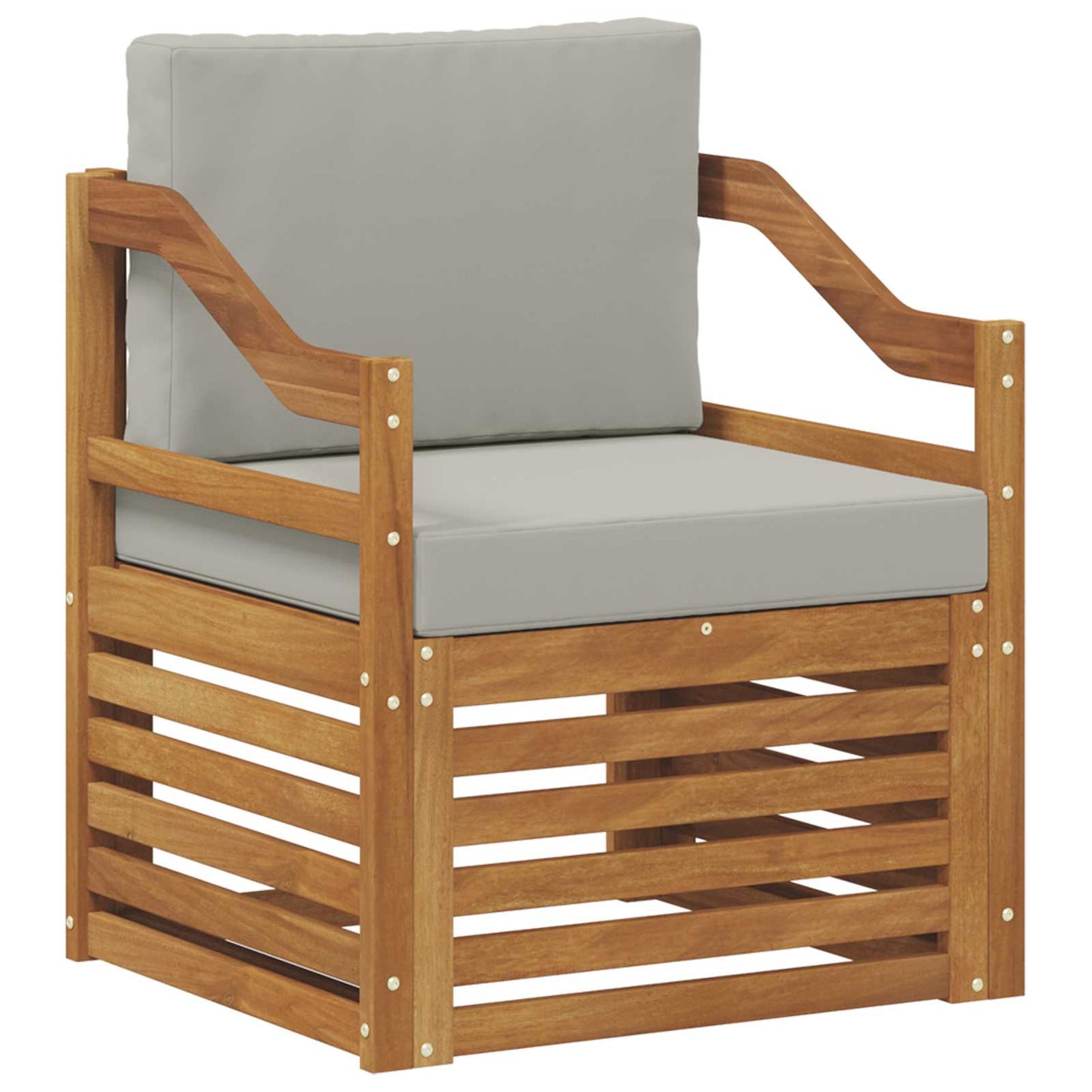 vidaXL Εξωτερικός καναπές Στερεό Ξύλο Ακακίας και Πολυεστέρ Φυσικό