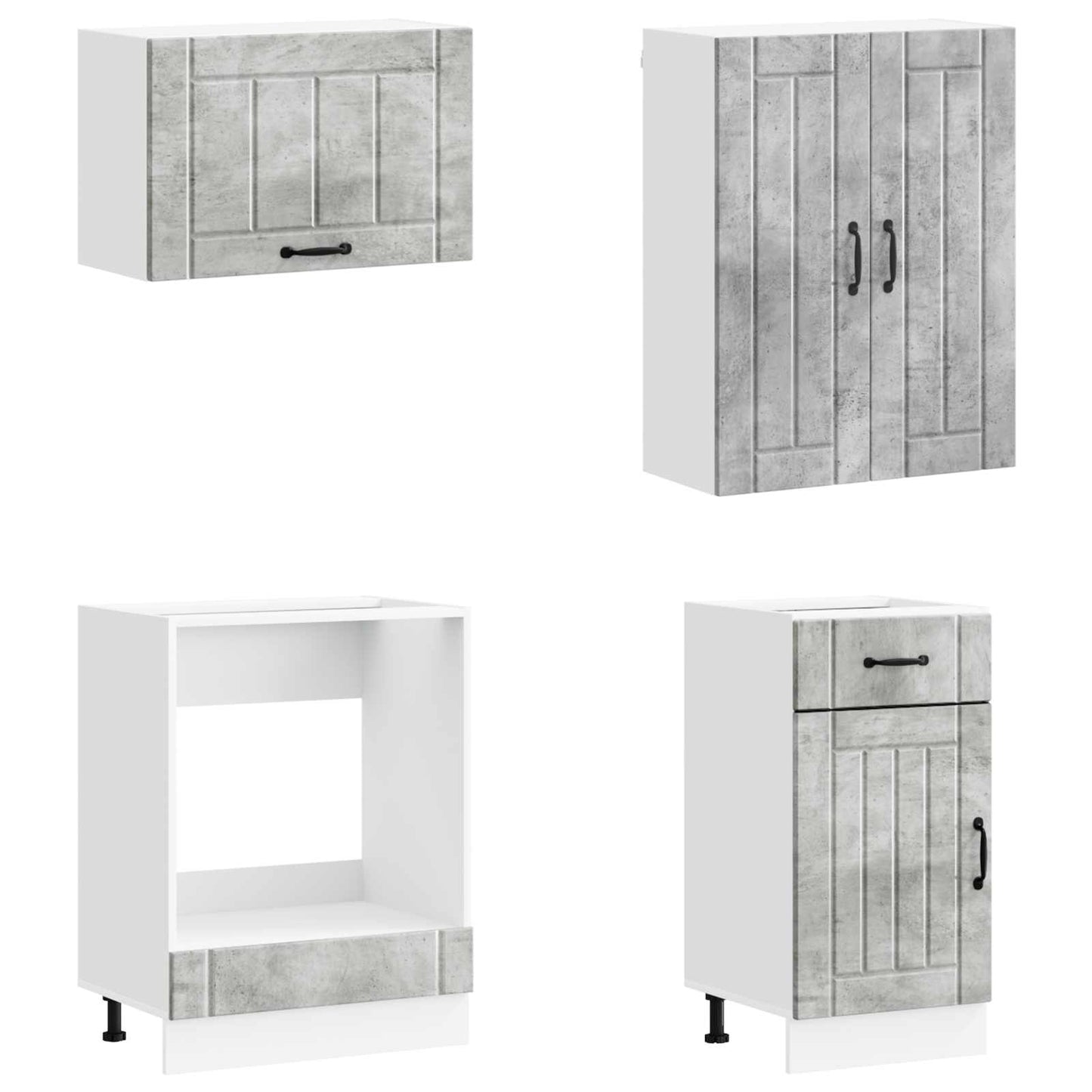 vidaXL Μονάδα κουζίνας LUCCA 8 pcs Γκρι Σκυροδέματος