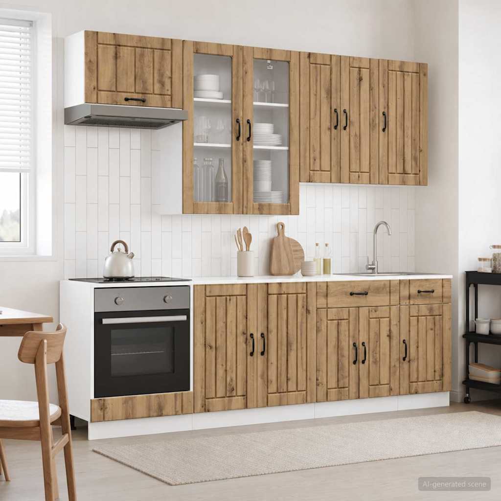 vidaXL Μονάδα κουζίνας LUCCA 8 pcs Artisan Δρυς Επεξεργασμένο Ξύλο