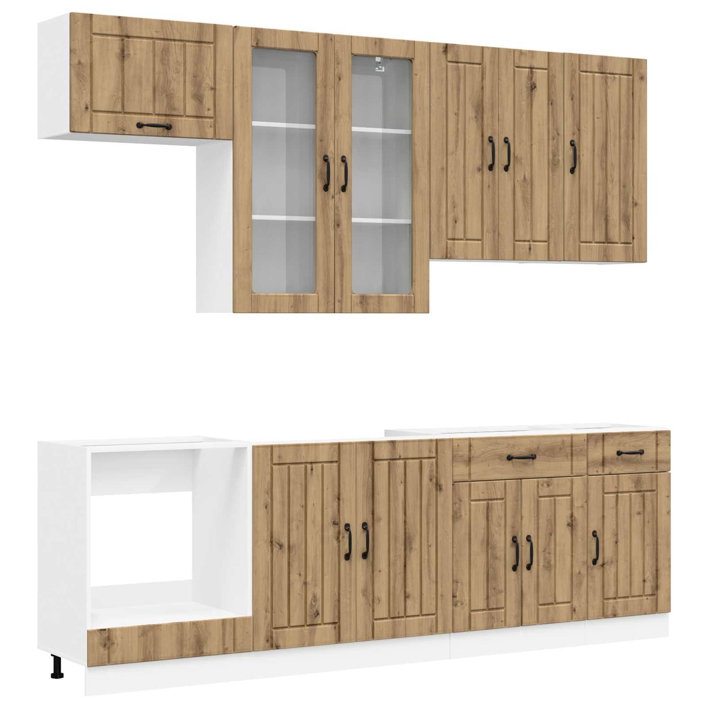 vidaXL Μονάδα κουζίνας LUCCA 8 pcs Artisan Δρυς Επεξεργασμένο Ξύλο