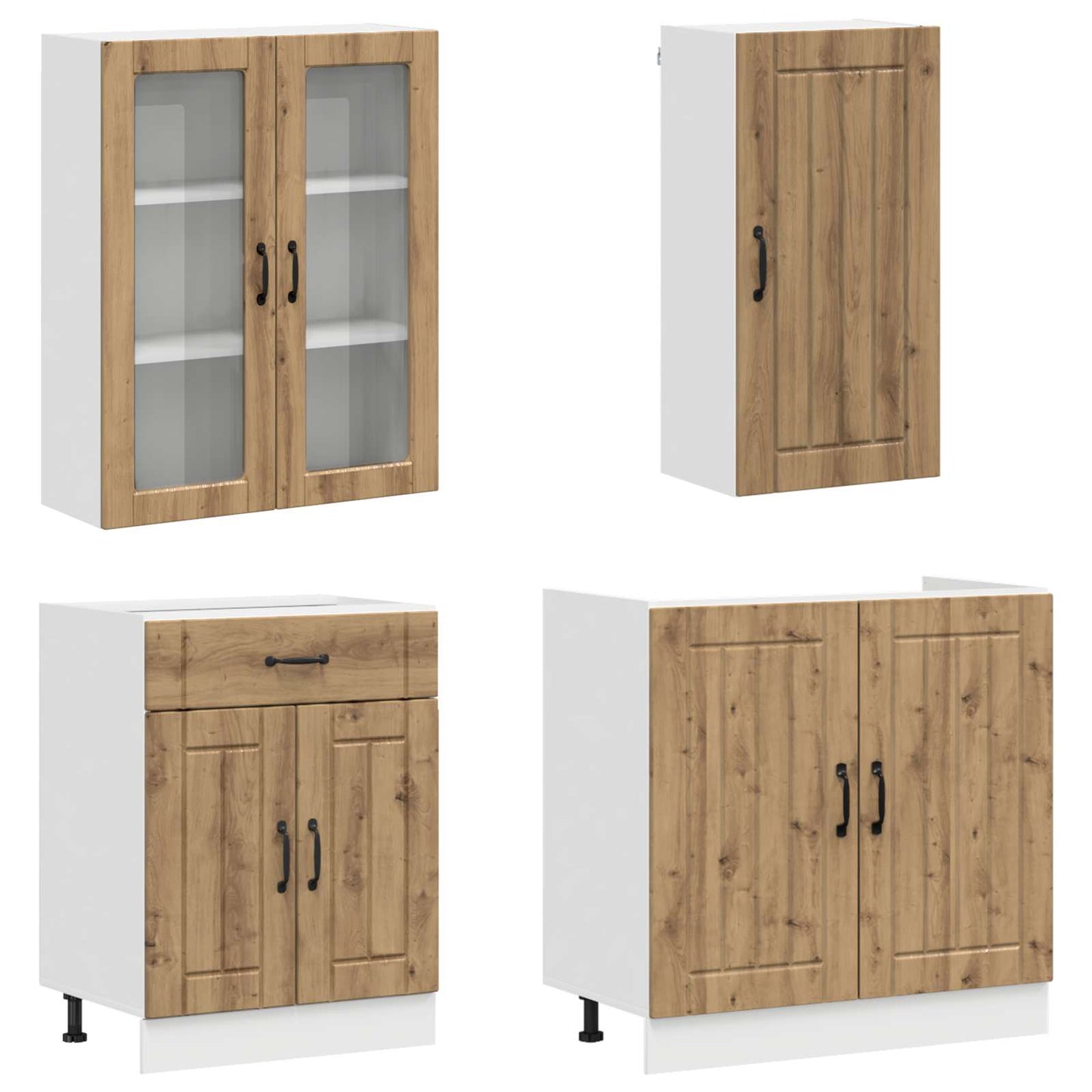 vidaXL Μονάδα κουζίνας LUCCA 8 pcs Artisan Δρυς Επεξεργασμένο Ξύλο