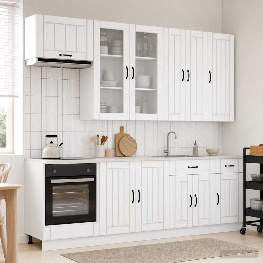 vidaXL Μονάδα κουζίνας LUCCA 8 pcs Λευκό Επεξεργασμένο Ξύλο