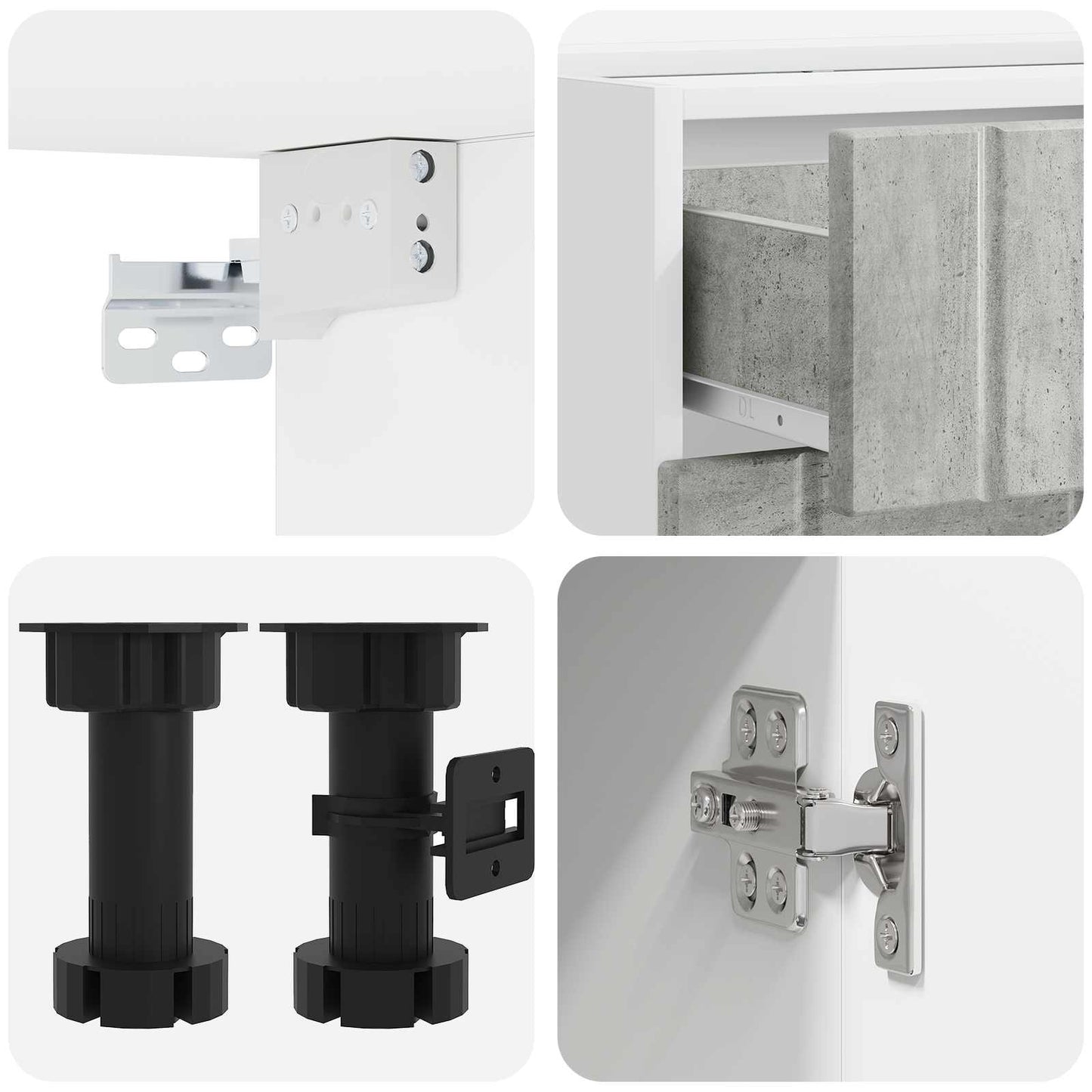 vidaXL Μονάδα κουζίνας LUCCA 8 pcs Γκρι Σκυροδέματος