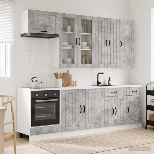 vidaXL Μονάδα κουζίνας LUCCA 8 pcs Γκρι Σκυροδέματος