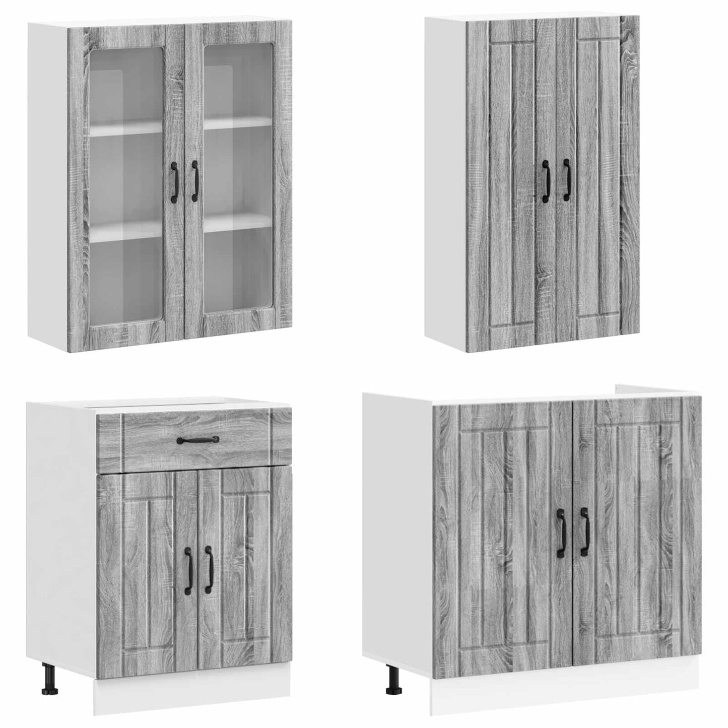vidaXL Μονάδα κουζίνας LUCCA 8 pcs Γκρι Sonoma Επεξεργασμένο Ξύλο