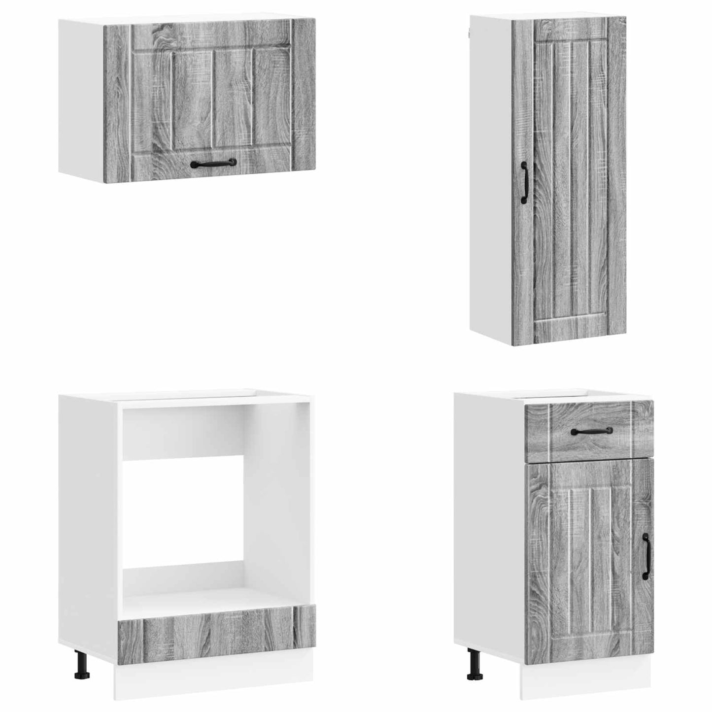 vidaXL Μονάδα κουζίνας LUCCA 8 pcs Γκρι Sonoma Επεξεργασμένο Ξύλο