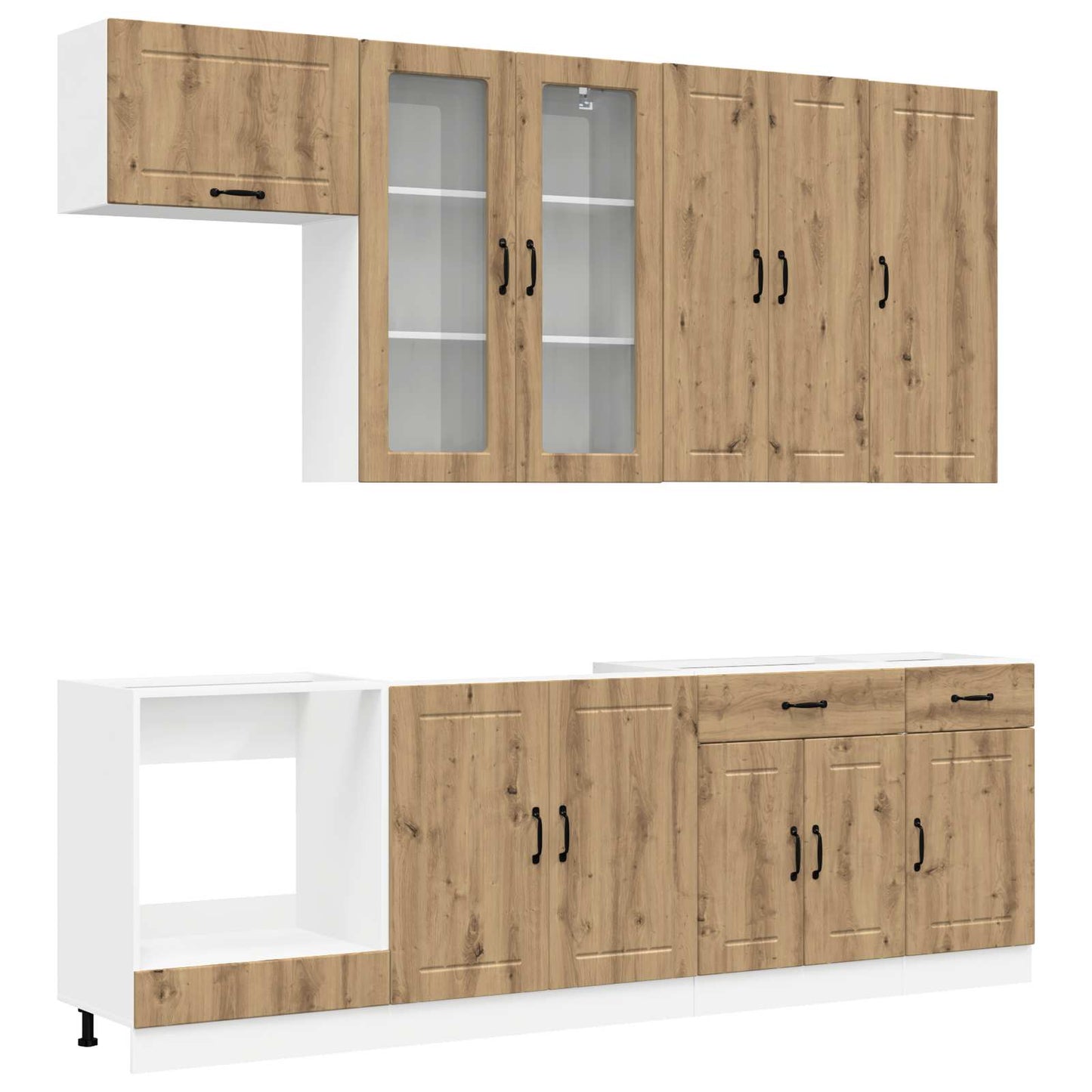 vidaXL Μονάδα κουζίνας LUCCA 8 pcs Artisan Δρυς Επεξεργασμένο Ξύλο