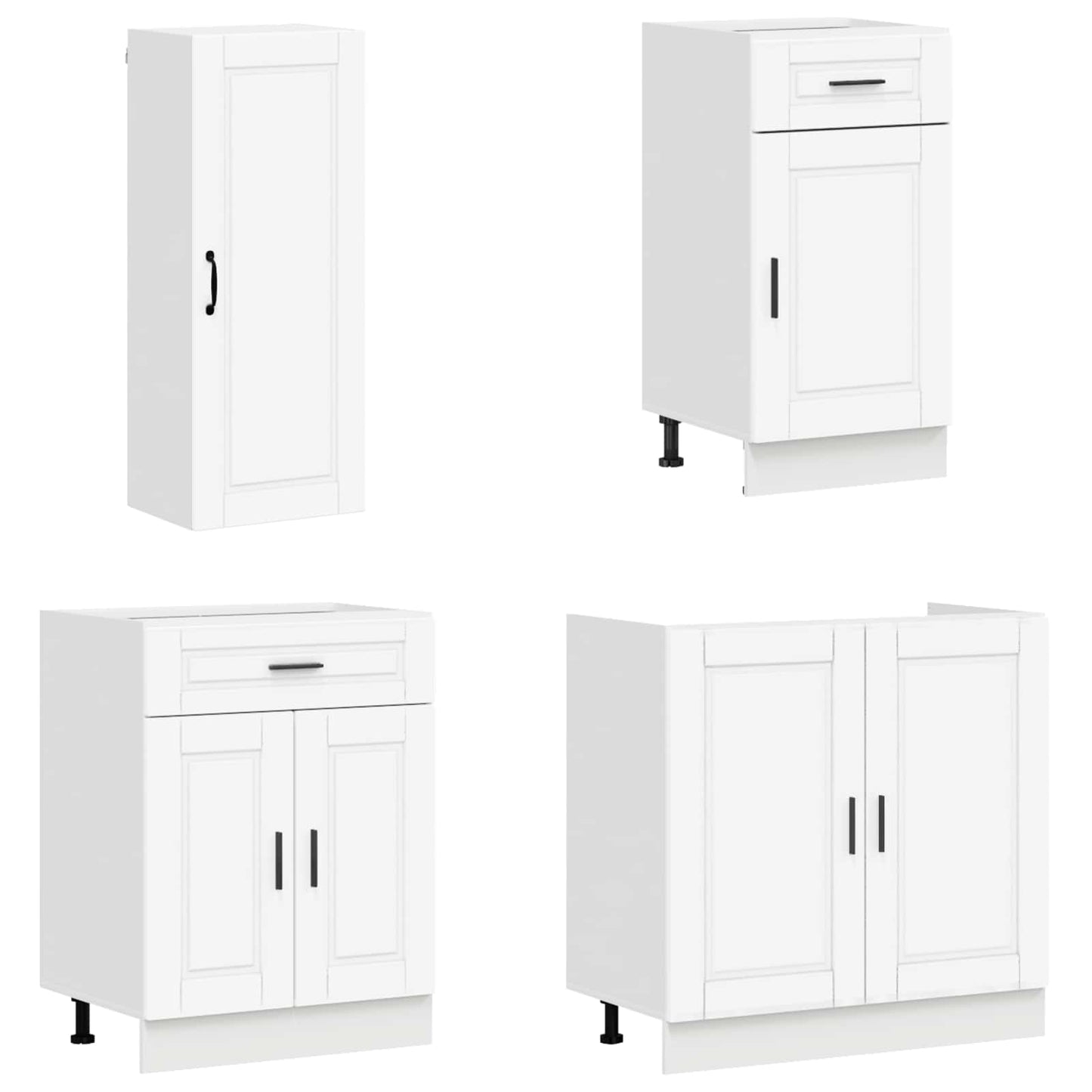 vidaXL Σέτ Ντουλαπιών με συρτάρι 8 pcs Λευκό Επεξεργασμένο ξύλο