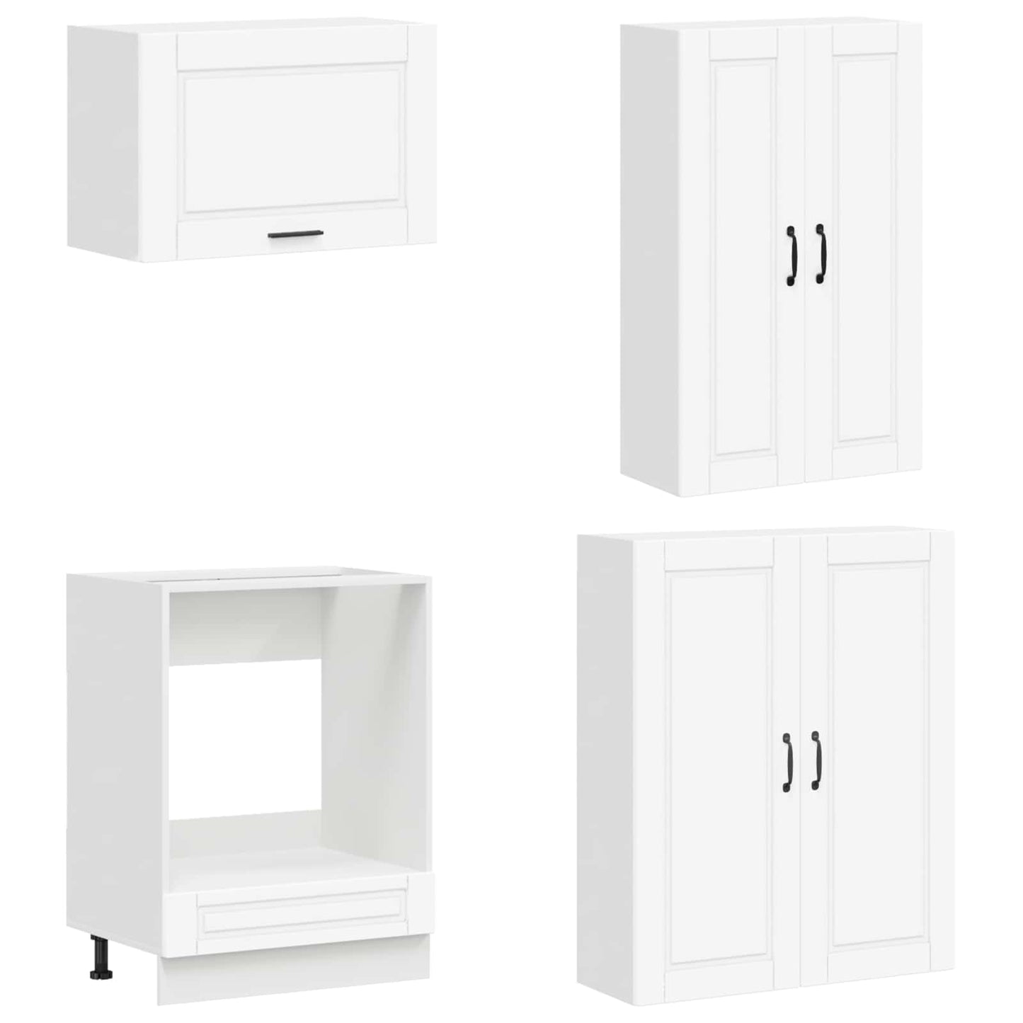 vidaXL Σέτ Ντουλαπιών με συρτάρι 8 pcs Λευκό Επεξεργασμένο ξύλο